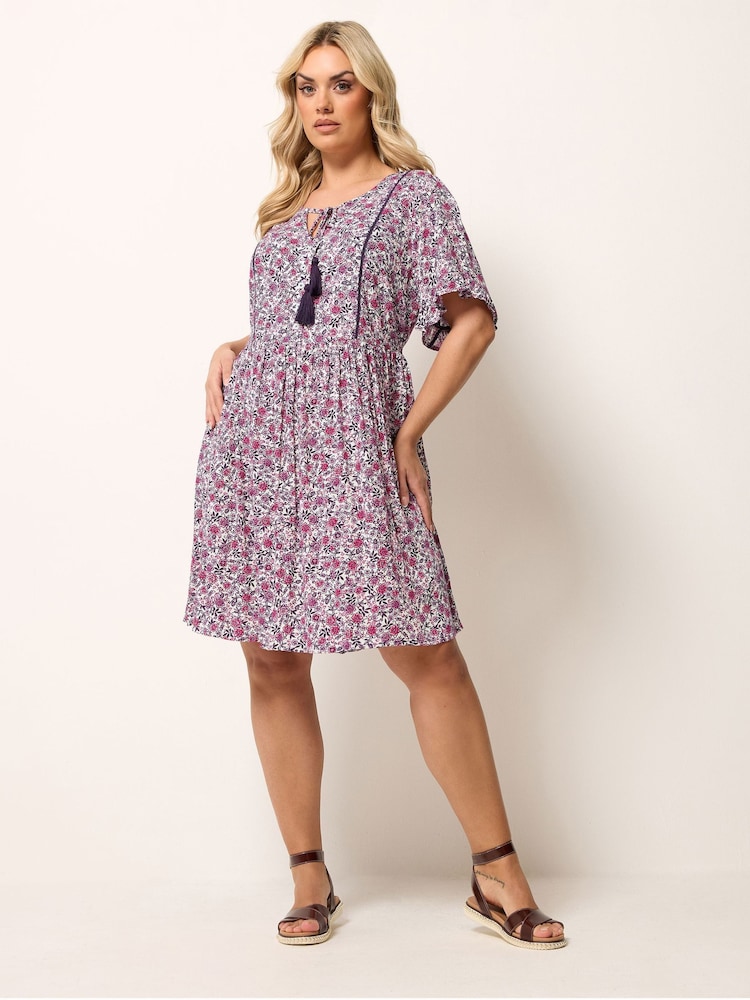 Yours Curve Pink Desert Dress - Image 2 of 5