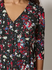 M&Co Black Floral Midi Tea Dress - Image 4 of 5