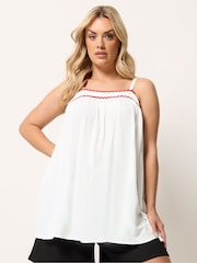 Yours Curve White Ric-Rac Cami - Image 1 of 5