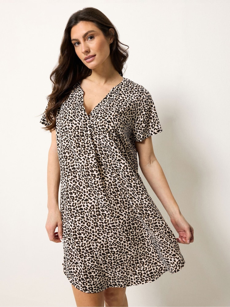 Коричневый - M&Co Notch Neck Mini Dress - Изображение 1 5