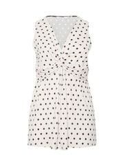 Yours Curve Cream London Sleeveless Knot Front Top - Image 5 of 5