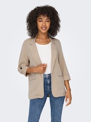 ONLY Safari Khaki Loose Fit Blazer With Buttoned Cuffs - Image 1 of 7