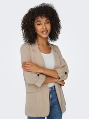 ONLY Safari Khaki Loose Fit Blazer With Buttoned Cuffs - Image 4 of 7
