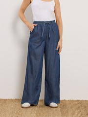 Long Tall Sally Blue Pull On Wide Leg Jeans - Image 2 of 6