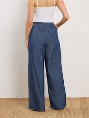 Long Tall Sally Blue Pull On Wide Leg Jeans - Image 3 of 6