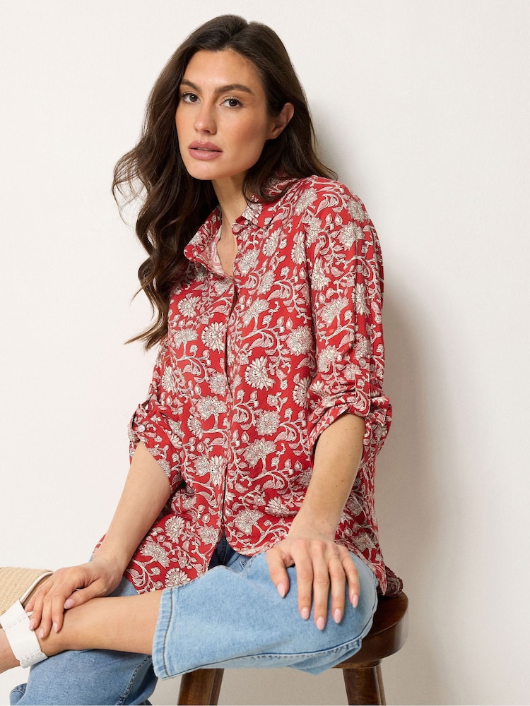 M&Co Red Paisley Print Shirt - Image 1 of 5