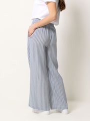 M&Co Blue Stripe Wide Leg Trousers - Image 3 of 5