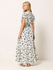 M&Co Natural Shirred Waist Crinkle Dress - Image 3 of 5