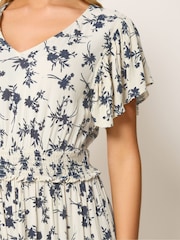 M&Co Natural Shirred Waist Crinkle Dress - Image 4 of 5