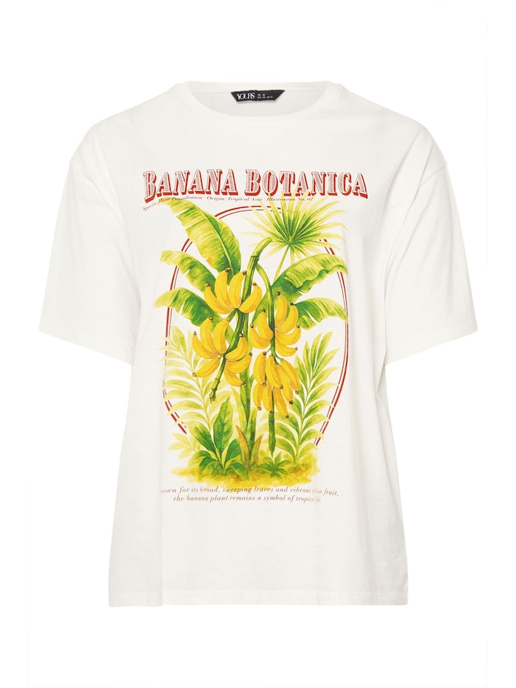 Yours Curve White Placement Relaxed T-Shirt - Image 5 of 5 Yours Curve White Placement Relaxed T-Shirt - Image 5 of 5