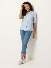 M&Co Blue Short Puff Sleeve Blouse - Image 2 of 5