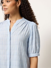 M&Co Blue Short Puff Sleeve Blouse - Image 4 of 5