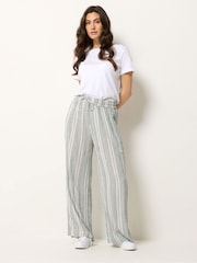 M&Co Grey Stripe Wide Leg Trousers - Image 2 of 5