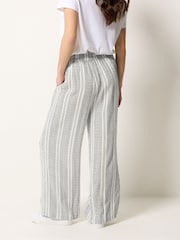 M&Co Grey Stripe Wide Leg Trousers - Image 3 of 5