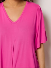 Yours Curve Pink Pleated Front Tunics - Image 4 of 5