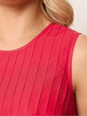 Yours Curve Red Pleated Peplum Top - Image 4 of 5
