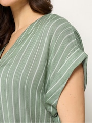 M&Co Green Short Puff Sleeve Blouse - Image 4 of 5