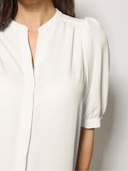 M&Co White Short Puff Sleeve Blouse - Image 5 of 6