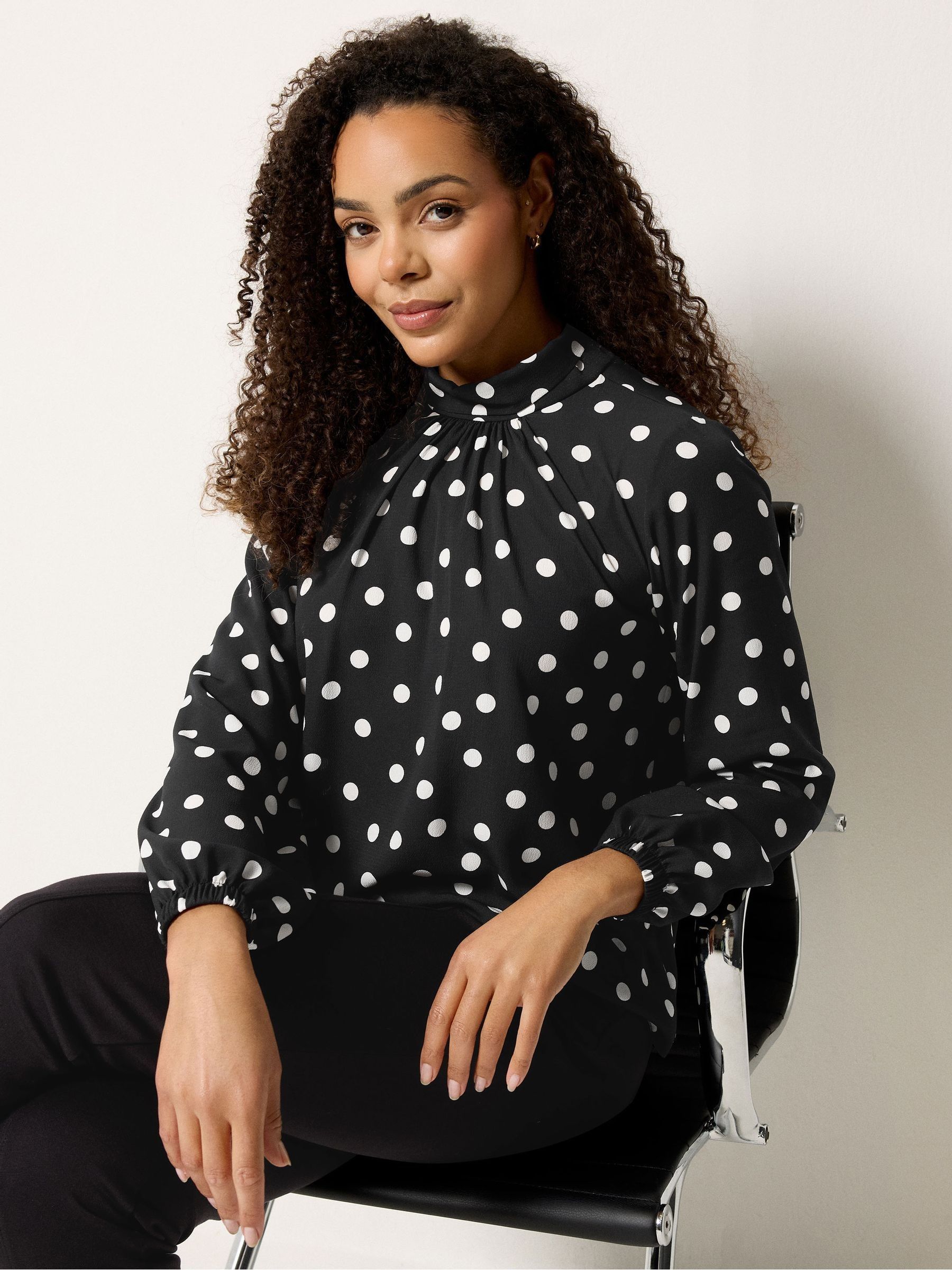 M & Co Women's Black Tie Back Blouse