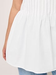 Yours Curve White Pleated Peplum Top - Image 4 of 5