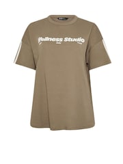 Yours Curve Brown Wellness Studio Active T-Shirt - Image 6 of 7