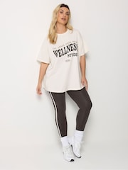 Yours Curve Cream Wellness Studio Active T-Shirt - Image 2 of 5