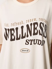 Yours Curve Cream Wellness Studio Active T-Shirt - Image 4 of 5