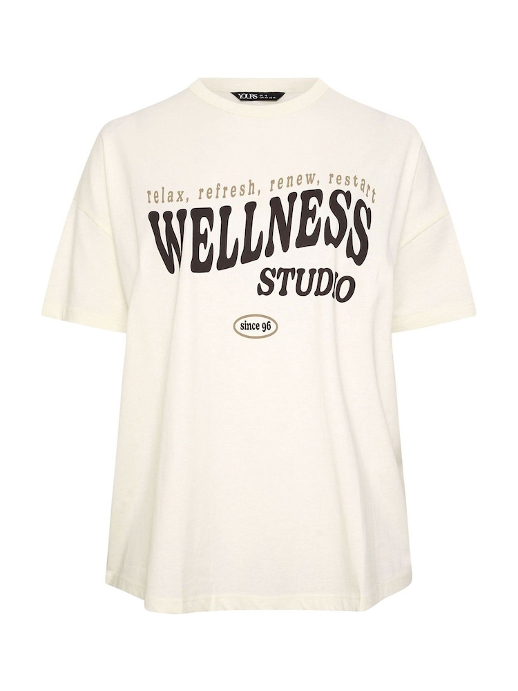 Yours Curve Cream Wellness Studio Active T-Shirt - Image 5 of 5 Yours Curve Cream Wellness Studio Active T-Shirt - Image 5 of 5