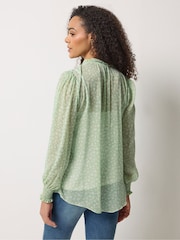 M&Co Green Tie Neck Blouse - Image 3 of 5