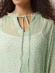 M&Co Green Tie Neck Blouse - Image 4 of 5