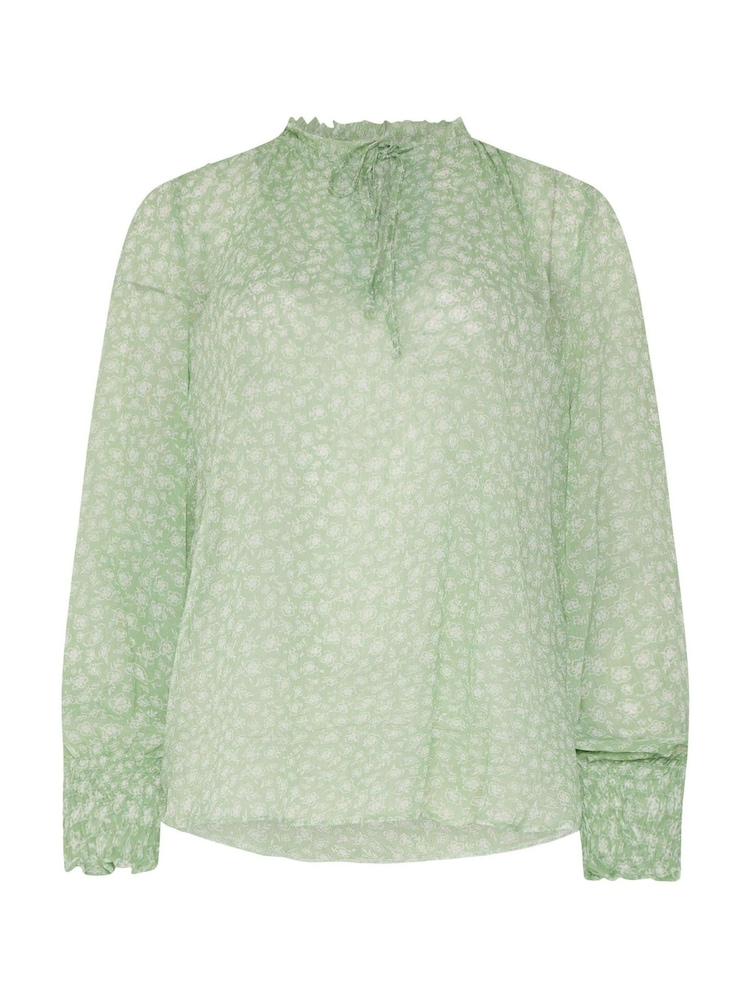 M&Co Green Tie Neck Blouse - Image 5 of 5 M&Co Green Tie Neck Blouse - Image 5 of 5