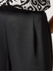 M&Co Black Wide Leg Cropped Trousers - Image 4 of 5
