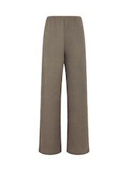Long Tall Sally Brown Textured Wide Leg Trousers - Image 5 of 5