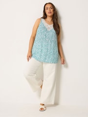 Yours Curve Green Sleeveless Boho Vest - Image 2 of 5