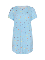 Yours Curve Blue Soft Touch Dipped Back Nightdress - Image 5 of 5