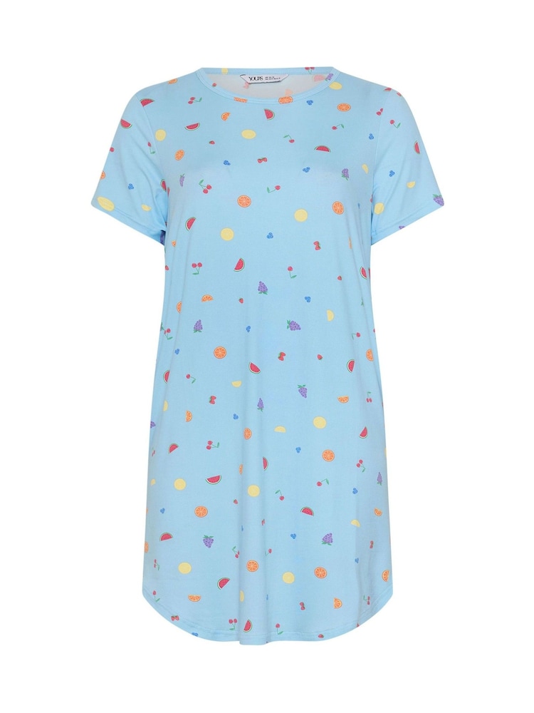 Yours Curve Blue Soft Touch Dipped Back Nightdress - Image 5 of 5 Yours Curve Blue Soft Touch Dipped Back Nightdress - Image 5 of 5