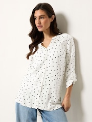 M&Co Cream Polka Dot Shirt - Image 1 of 5