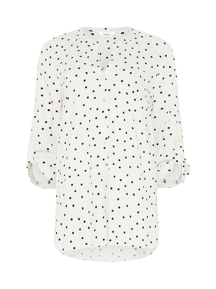 M&Co Cream Polka Dot Shirt - Image 5 of 5 M&Co Cream Polka Dot Shirt - Image 5 of 5