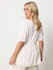 Yours Curve White Pleated Front Tunic - Image 2 of 5