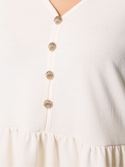Yours Curve White Pleated Front Tunic - Image 3 of 5