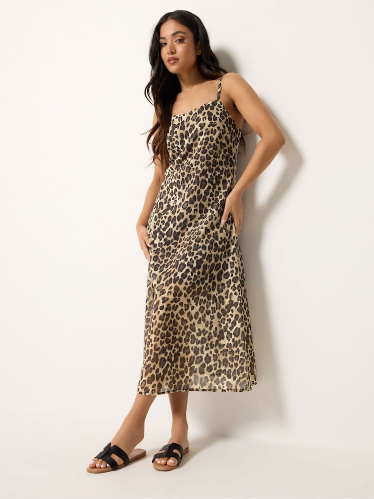 PixieGirl Petite Animal Chiffon Layered Maxi Dress - Imagen 2 de 5