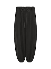 PixieGirl Petite Black Cheesecloth Balloon Trousers - Image 5 of 5