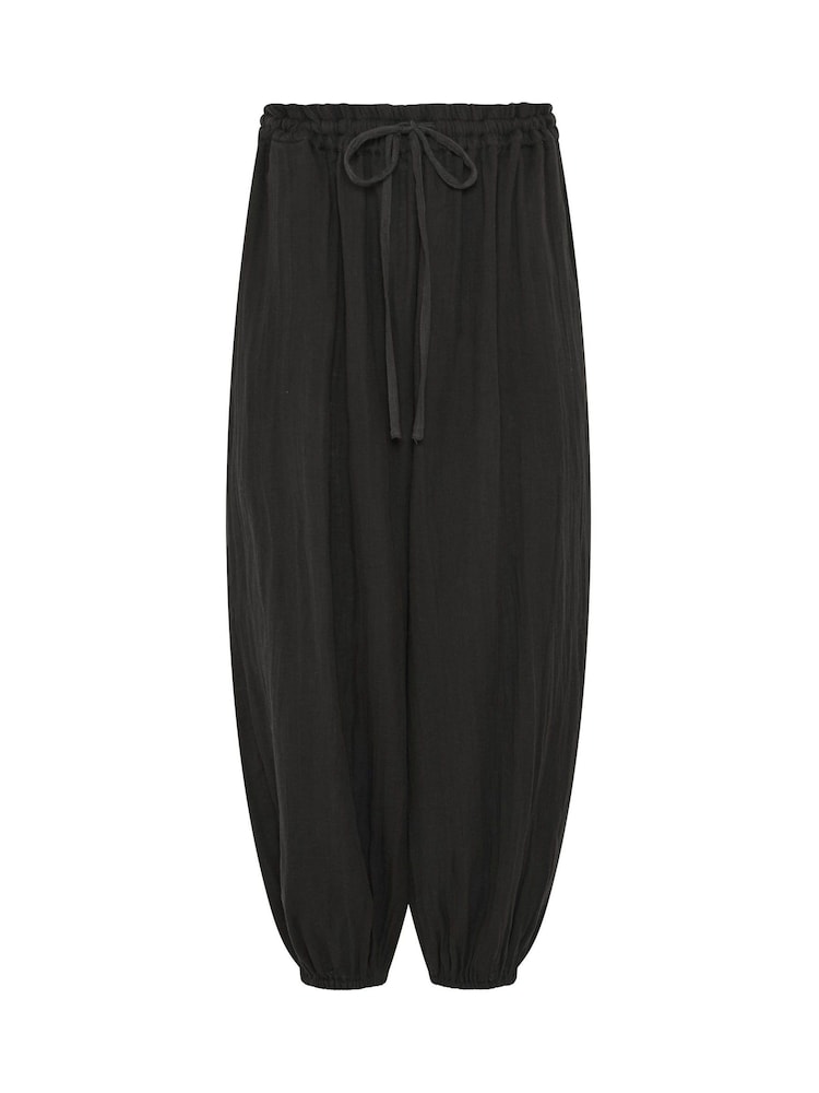 PixieGirl Petite Black Cheesecloth Balloon Trousers - Image 5 of 5 PixieGirl Petite Black Cheesecloth Balloon Trousers - Image 5 of 5