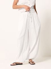 PixieGirl Petite White Cheesecloth Balloon Trousers - Image 2 of 4