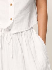 PixieGirl Petite White Cheesecloth Balloon Trousers - Image 4 of 4
