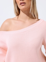 Yours Curve Pink Limited Off Shoulder Knitted Jumper - Image 4 of 5
