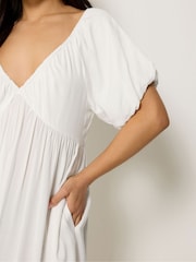 PixieGirl Petite White Dip Dye Maxi Dress - Image 4 of 5