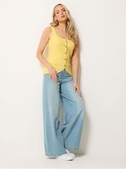Long Tall Sally Yellow Button Knitted Vest Top - Image 3 of 6