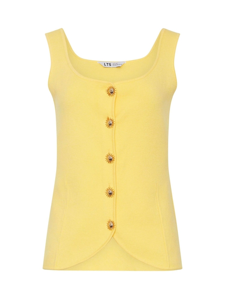 Long Tall Sally Yellow Button Knitted Vest Top - Image 6 of 6
