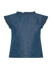 PixieGirl Petite Blue Denim Frill Vest - Image 5 of 6